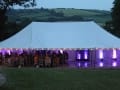 Image of pole marquee and LED violet lighting.